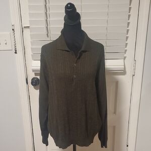Cezani Dark Green Ribbed Sweater